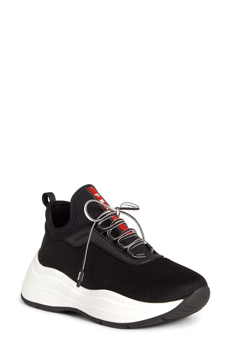 prada men's sneakers low top fiber sole|Prada lace up sneakers.